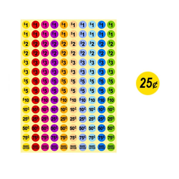 Prisklistermærker Neonfarver klistermærker med pris