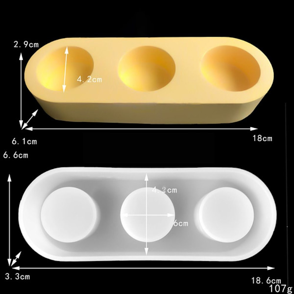 Lysestaker Silikonform 2 2 2