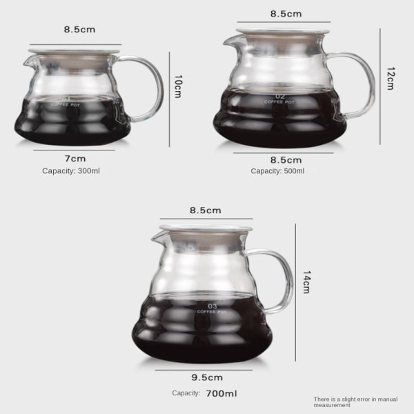 Handbryggd Kaffekanna Glas Kaffekanna 600ML 600ml