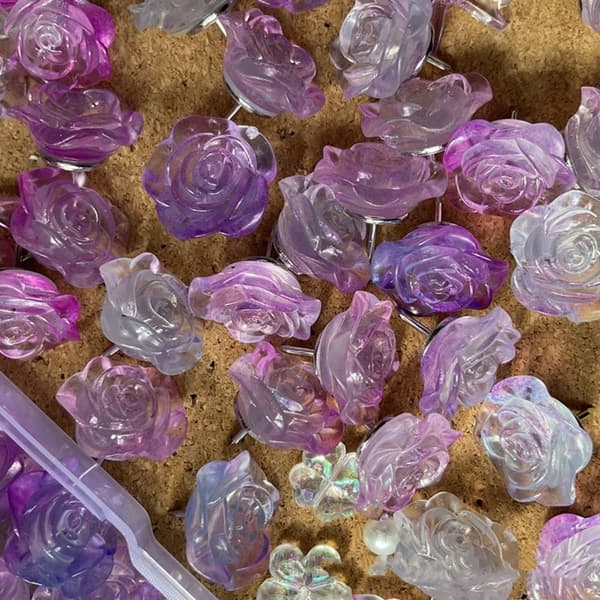 Push Pins Blomst Tommelfinger Tacks Plast