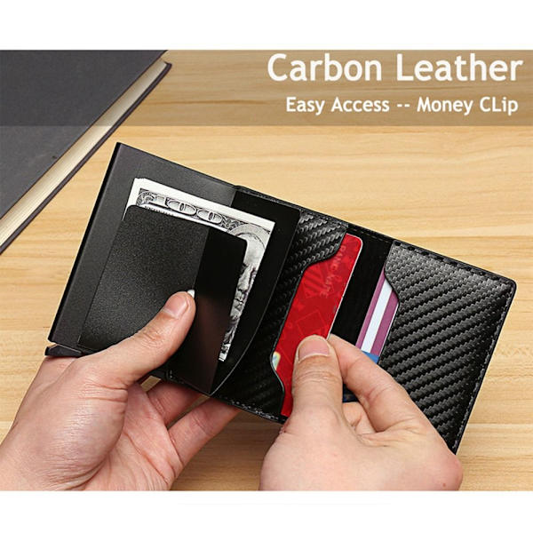 Anti-Lost Card Wallet RFID-blokerende tegnebøger SORT STYLE2 STYLE2 Black style2-style2