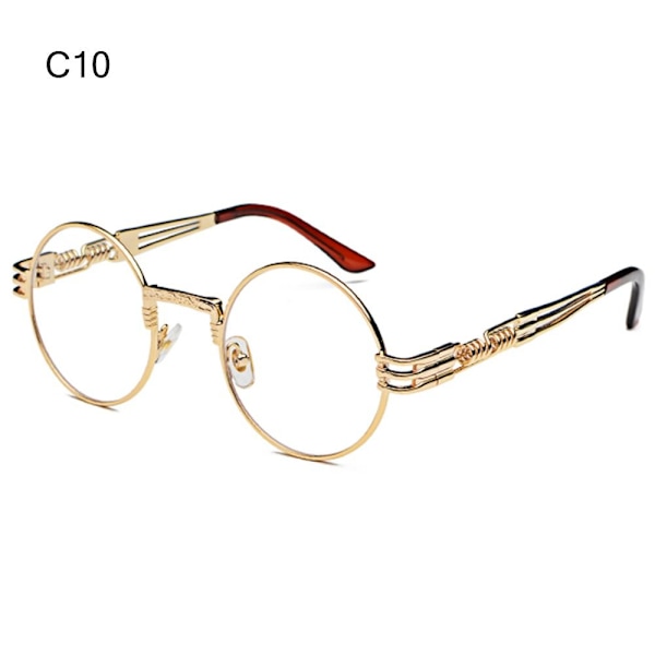 Pyöreät Steampunk-aurinkolasit Metallirunkoiset aurinkolasit C10 C10 C10