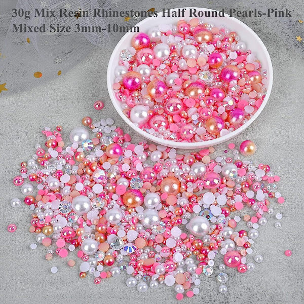 2200 st Flatback Rhinestones Half Pearls Crafts