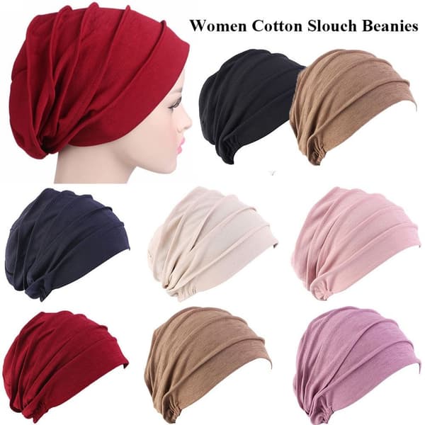 Bomullshette for kvinner Slouch Beanies NAVY Navy