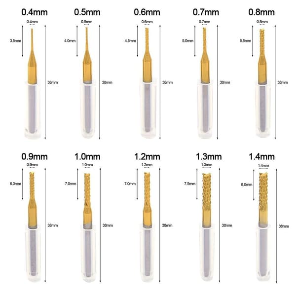 Endfræser fræser fræser 1,3MM 1.3mm
