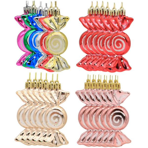 6 st/kartong julgodishänge Xmas träd hängande ornament Colorful