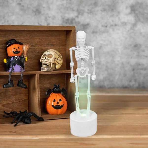 Skull Skeleton Lampe Bordlampe HVID White