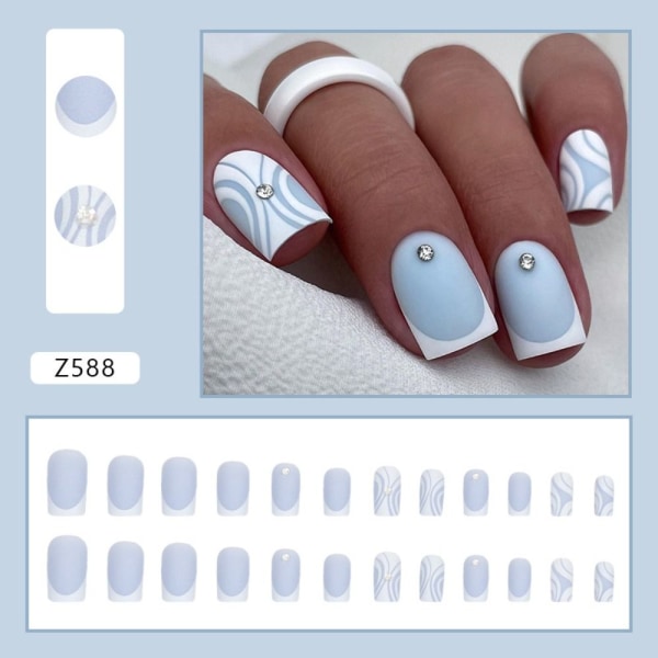 24stk False Nails Short Square Z588 Z588 Z588
