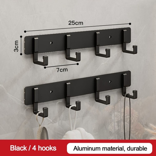 Vegg Dørkrok Stue Dørkrok SORT 3 KROKER 3 KROKER Black 3 hooks-3 hooks