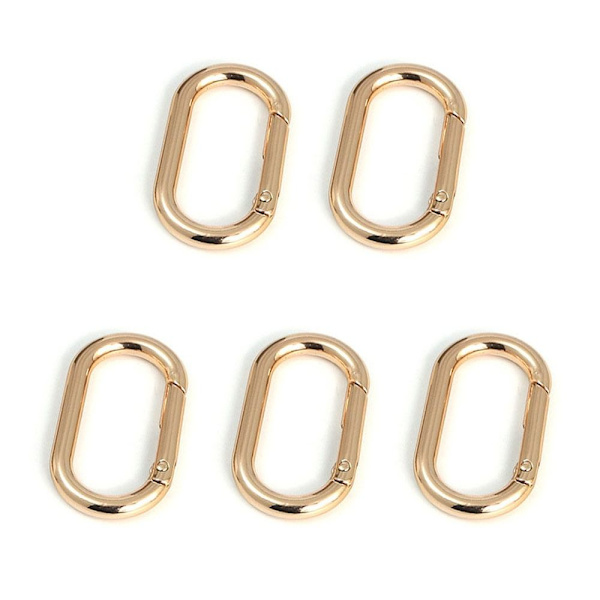 5kpl Jousi soikeat renkaat Laukku Vyön soljet KULTA 21,2X14,2MM Gold 21.2x14.2mm