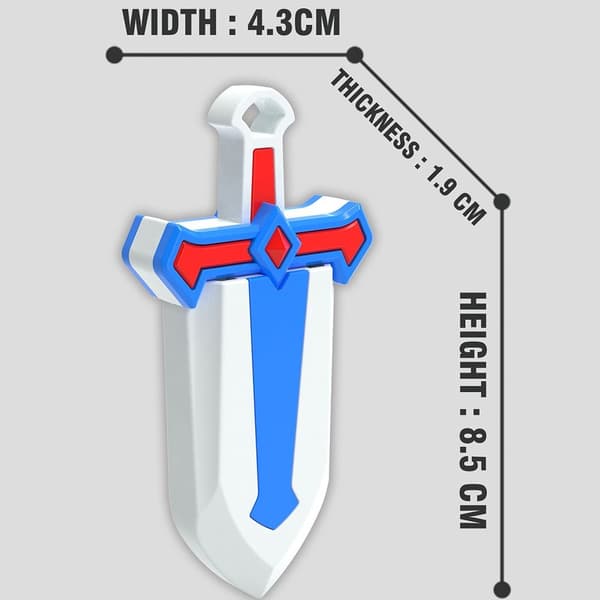 Uttrekkbart sverd 3D-trykt Gravity Toy BLÅ Blue