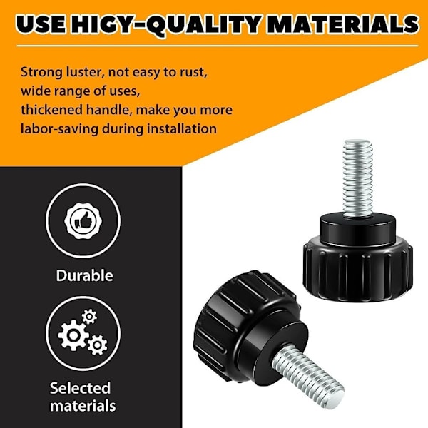 10 kpl uurretut peukaloruuvit kiristysnupit uros M6 x 10 mm metriset