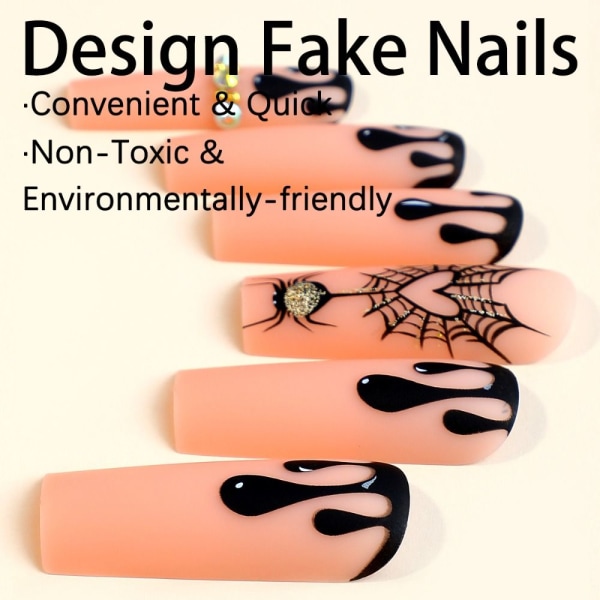 Long Water Pipe Fake Nails Halloween False Nail 2 2 2