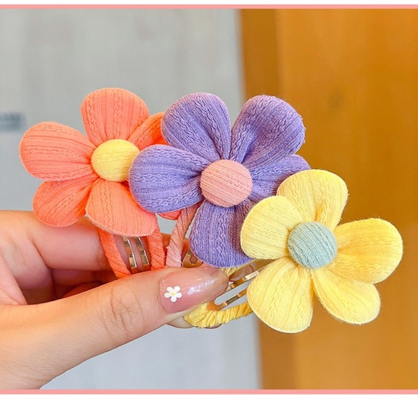 4 Par Stof Blomster Par Clip LILLA Purple