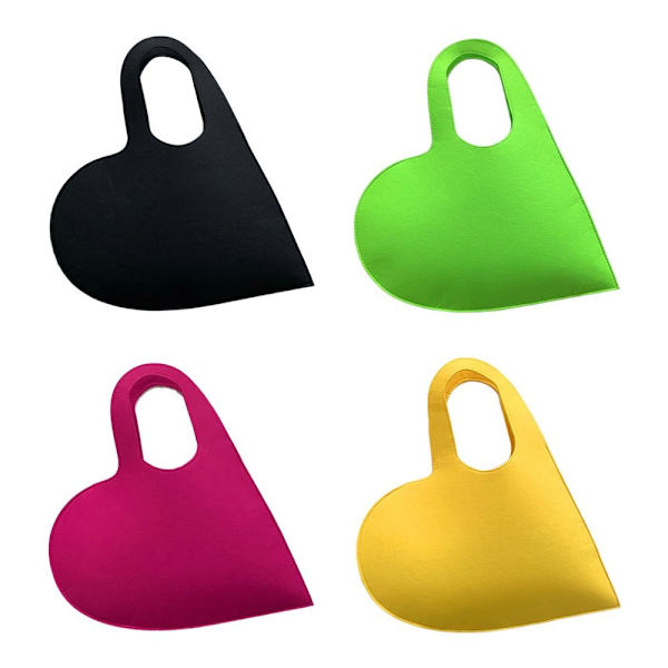 Hjerteformet håndtaske skuldertaske SORT black