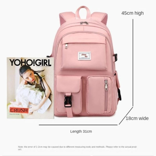 Ryggsäck Kvinnlig Skolväska ROSA pink