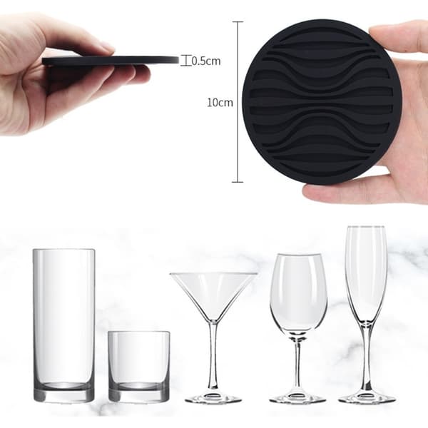 8 Stk Coasters til drinks Silikone Coasters Circular Coaster