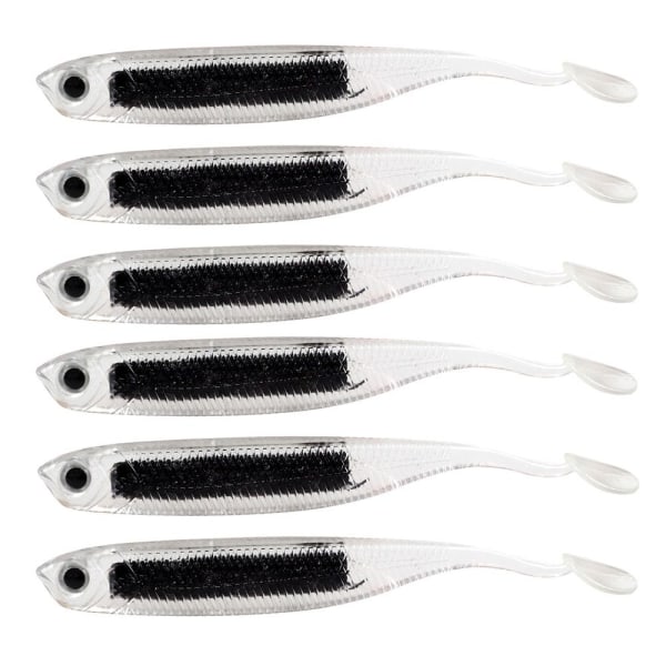 6STK Fiskesluke Myke sluk SVART 6STK 6STK Black 6Pcs-6Pcs