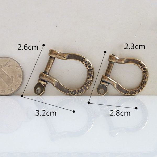 2 stk karabinkrok D buestifter 2,8X2,3CM1 1 2.8x2.3cm1
