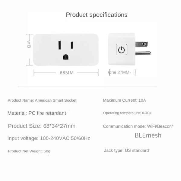 Smart Socket Smart Plug -sähkönmittaus