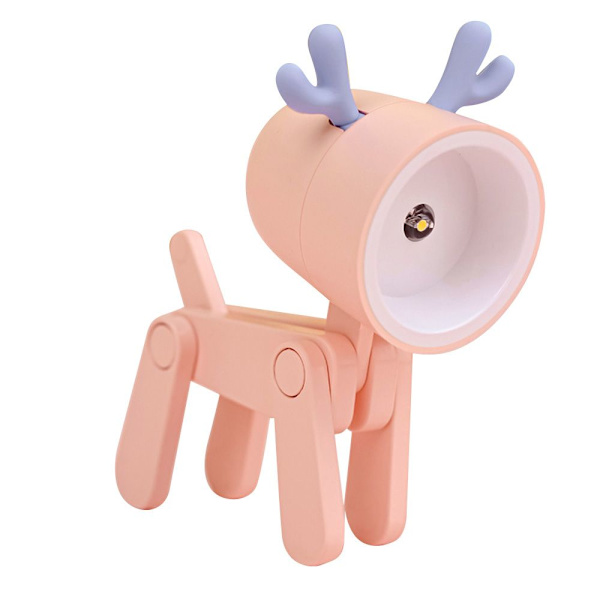 LED-yövalot sarjakuva pöytälamppu PINK DEER DEER pink deer-deer
