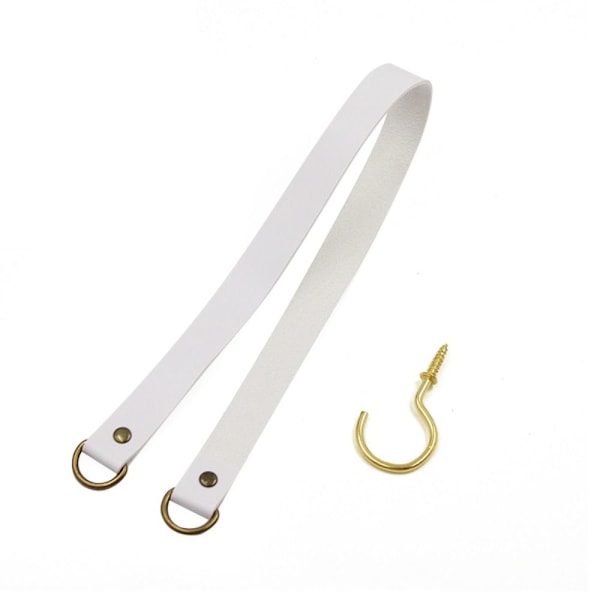 Gardinkrok Rep i Läder, Vit white