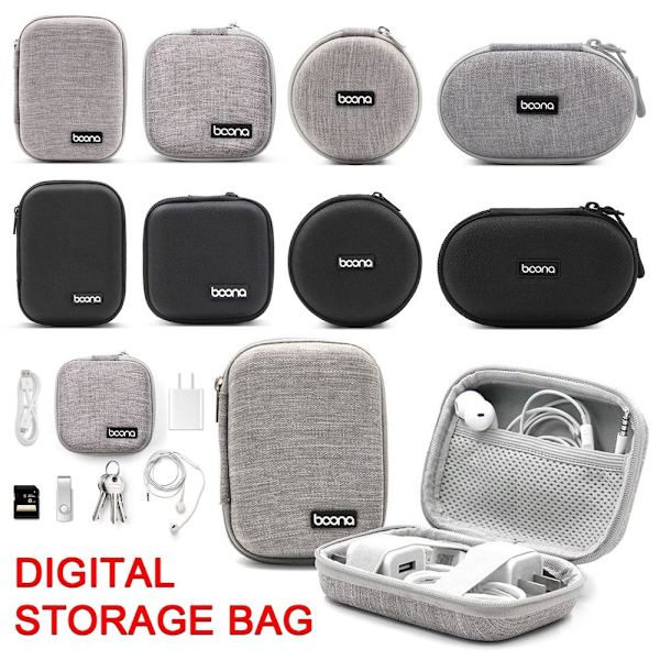 Digital opbevaringstaske USB-kabeltasker SORT STYLE 1 STYLE 1 black Style 1-Style 1