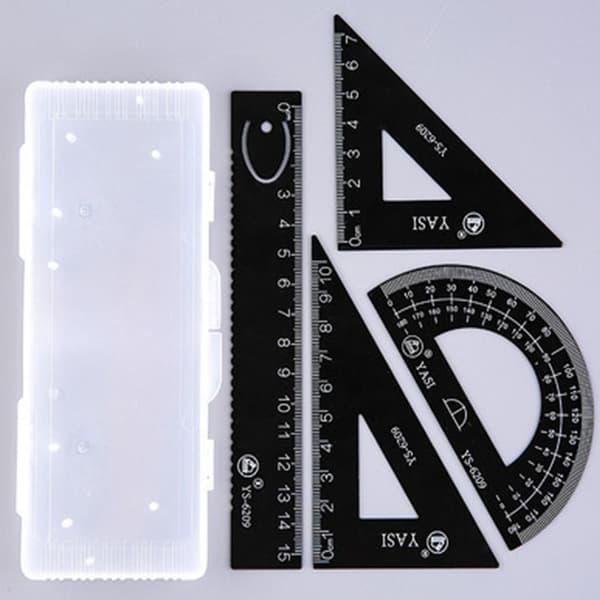 4st/ Set Ritverktyg Math Geometri Tool SVART black