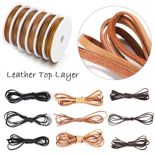 Läderrep Läder Topplager KHAKI khaki