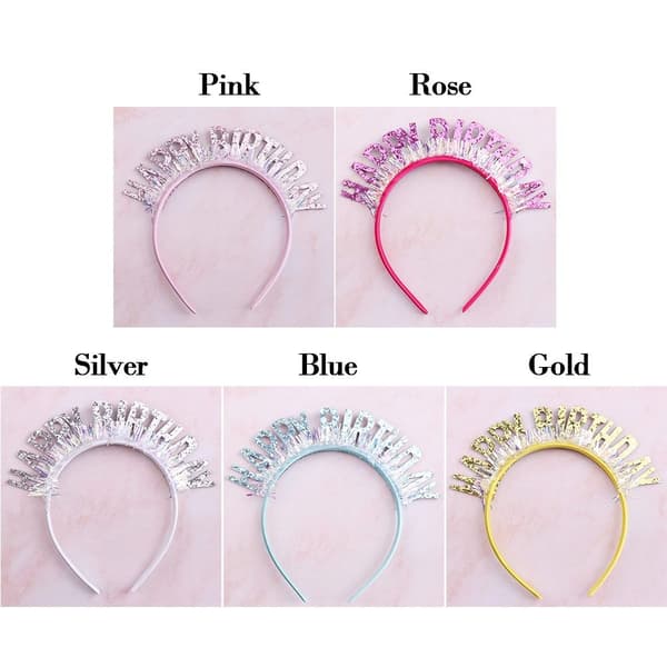 2st Happy Birthday Headclip Plast Hårklämmor SILVER 2ST 2ST Silver 2pcs-2pcs