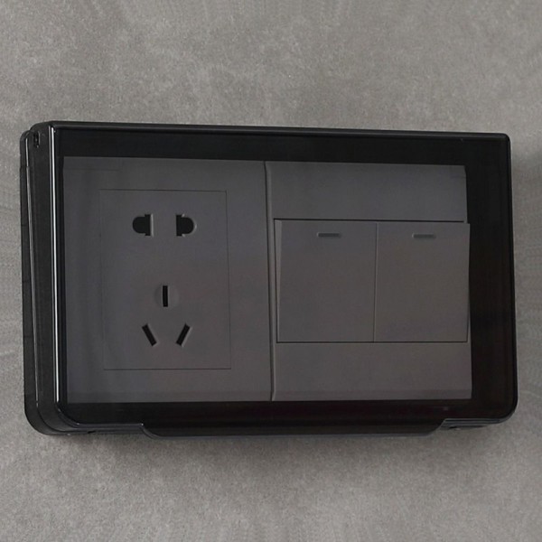 Switch Cover Sockel Vattentät Box SVART black