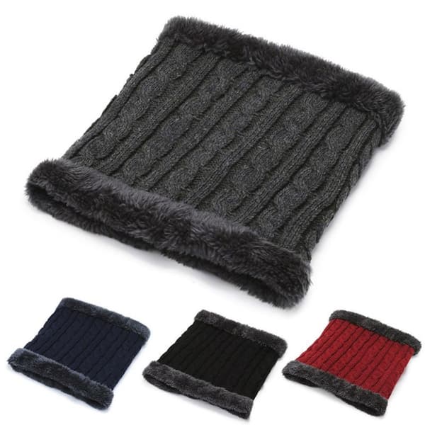 Strikket skjerf tykk hals ring GRÅ grey