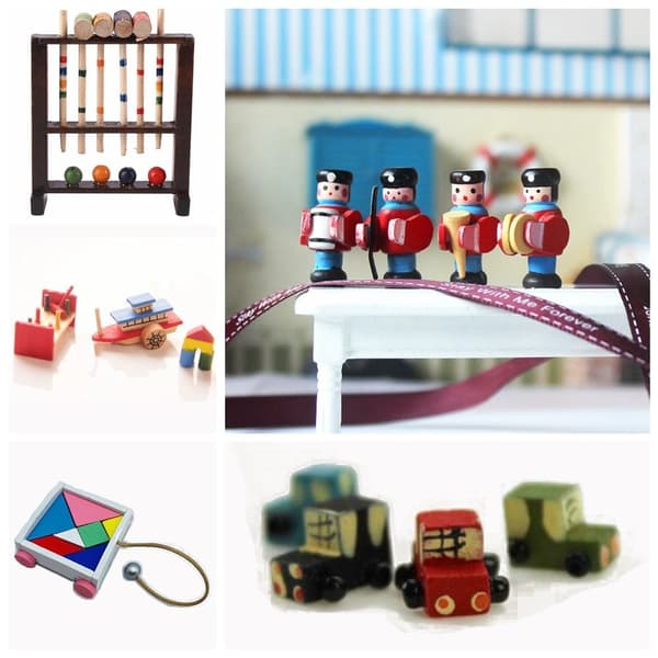 Dockhus trummar docka Miniatyr krocket set 2 2 2