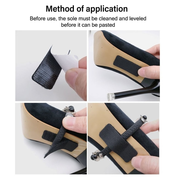 Anti-Løs Sko Belte Fast Sko Stropp MAT SORT MAT SORT matte black