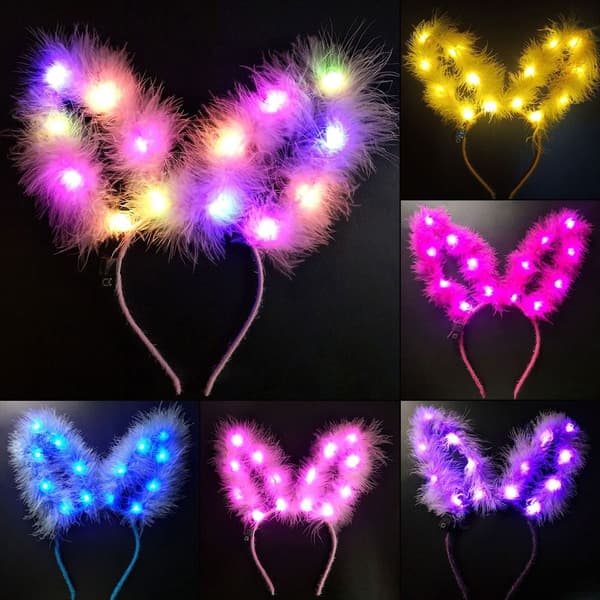 LED Feather Wreath Crown Pandebånd 2 2 2