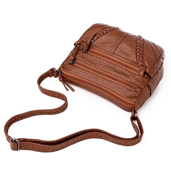 PU Læder Crossbody Tasker Tote Bag SORT black