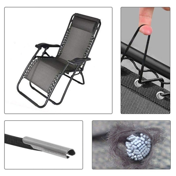 4 Stk/sæt Elastic Cord Chair Hvilestol GRÅ grey