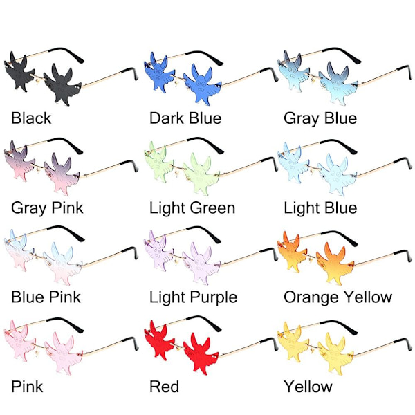 Bat Shaped Solbriller Goth Briller BLÅ PINK BLÅ PINK Blue Pink