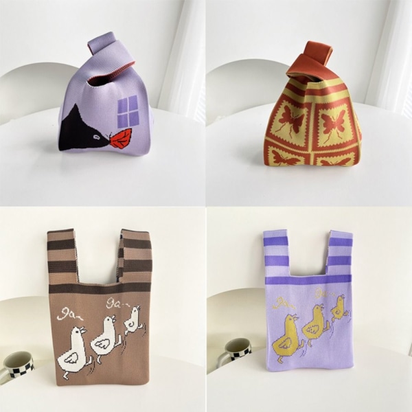 Knit Handbag Knot Wrist Bag 1 1 1