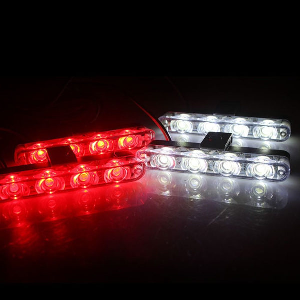 Bil LED-ljus Varningslampa VIT&RÖD white&red