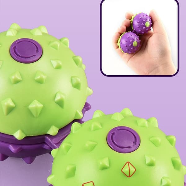 Integrert massasjeball 3D Gravity reddik fingertupp leketøy Silver-2Ball