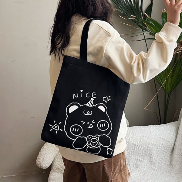 Cartoon Canvas Bag Handtag Väskor 1 1 1