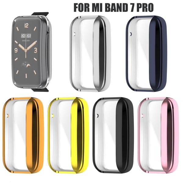 till Xiaomi Mi Band 7 Pro Soft TPU Cover Skärmskydd silver