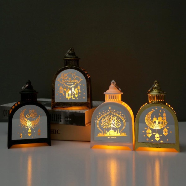 Muslim Ramadan LED Wind Lantern Festival EID Mubarak Light black