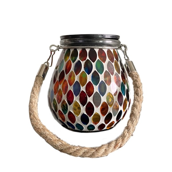 Mosaik Solar Lights Mason Jar Lampe RØD OVAL OVAL Red Oval-Oval