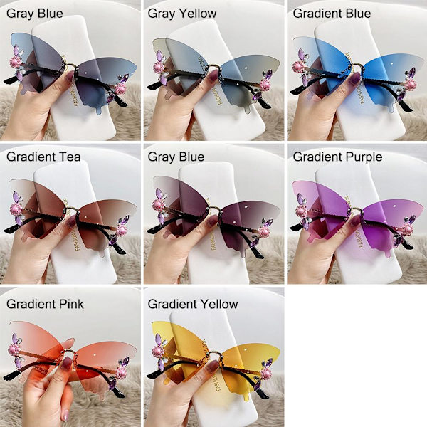 Crystal Butterfly Aurinkolasit Reunattomat aurinkolasit GRADIENT GREY Gradient Grey