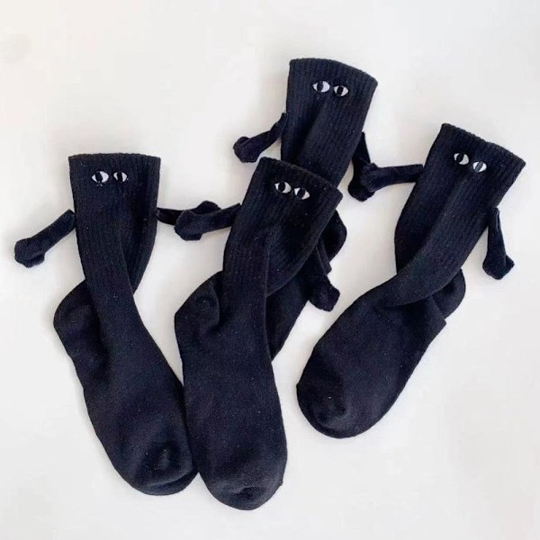 Sjovt Par Holder Sokker Holder Hænder Sok SORT UDEN Black without Magnetic-without Magnetic