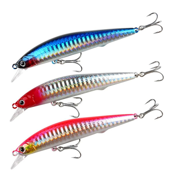 2 stk Naturtro fiskeagn Falsk fiskelokk RØD C C RED C-C