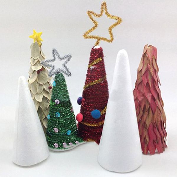 3 STK Modellering Styrofoam Foam Hvid Kegle 25CM 25CM 25cm