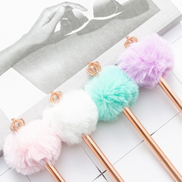 3 kpl Hiusten kuulakärkikynä Crown kuulakärkikynä PINK Pink